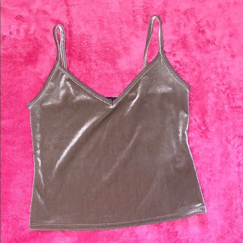 Pink velvet tank top
